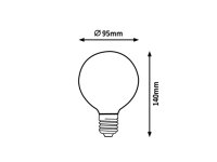 LED Filament bulb LED E27 G95 12W 2000lm 3000K 360degree C Class RABALUX 1938