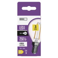 LED žárovka Filament Mini Globe E14 1,8W (25W) 250 lm neutrální bílá EMOS ZF1201