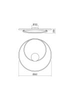 Stropní svítidlo TORSION PL LED 30W D550 4000K SAND WHITE REDO 01-1886