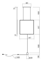 Závěsné svítidlo SLICK SU/LAMP SQ LED 37W 3000K GD REDO 01-2135