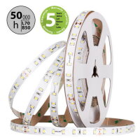 LED pásek SMD2835 WW, 80LED/m, 7,2W/m, DC 24V, 1240lm/m, CRI90, IP20, 10mm, 5m