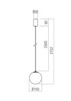 Závěsné svítidlo IRIDES SU LED 5W 3000K SBK/TRANSPARENT REDO 01-3957