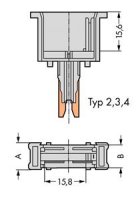 Prázdný konektor šířka 10mm 2pól. šedá WAGO 280-802