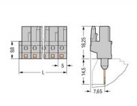 Konektor (zásuvka) pro řadové svorky, kolíky 0,6x1 mm 16pól.