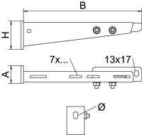 OBO AW30F21 FT Výložník s připojovacím úhelníkem B210mm Ocel žárově zinkováno