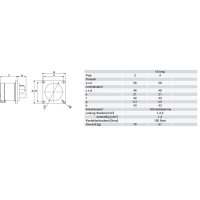 přívodka vestavná 4P, 16A/500V, 7h, IP44, přímá, příruba 56x56mm PCE 614-7f3