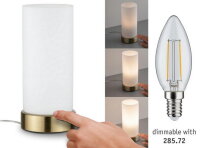 Stolní lampa Pinja dotykový vypínač 1-ramenné mosaz/opál 770.55 PAULMANN 77055