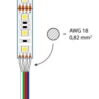 4-žilový vodič AWG 18, červená/zelená/modrá/bílá MCLED ML-733.008.21.0