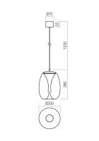 Závěsné svítidlo DROP SU LED 8W 3000K D200 CH  REDO 01-3627