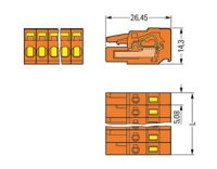 Pružinová svorka CAGE CLAMP 2,5mm2 oranžová 18pól. WAGO 231-318/102-000