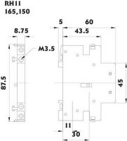 Pomocné kontakty RH11, 1xNO + 1xNC, 3A, 230V AC ETI 002461101