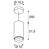 NUMINOS PD DALI L vnitřní LED závěsné svítidlo černá/černá 2700K 60° SLV 1004628