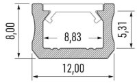 Hliníkový profil AL-PROFIL X BLACK 2M (10-0082-20) GREENLUX GXLP1053