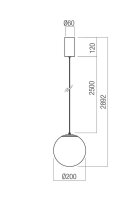 Závěsné svítidlo IRIDES SU LED 7W 3000K SBK/TRANSPARENT REDO 01-3958