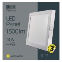 LED přisazené svítidlo PROFI, čtvercové, bílé, 18W teplá bílá EMOS ZM6141