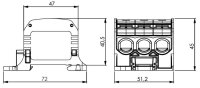 Svorka univerzální RKA 50 1/6 L G 150A 1P 6x vstup AL/CU šedá DIN/panel 1006024