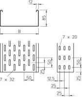 OBO MKS 820 FS Kabelový žlab MKS děrovaný se spojkami 85x200x3000 Ocel pás.zink