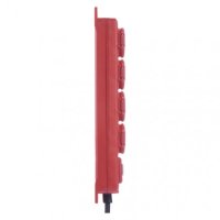 Prodlužovací kabel 5 m 4 zásuvky s vypínačem černo-červený guma-neopren 1,5mm2