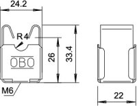 OBO 177 20 VA M8 Držák vedení pro kruhový vodič 8mm Nerez ocel