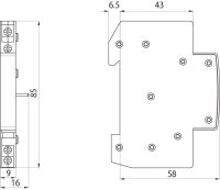 Pomocný spínač PS ETIMAT 10 - MD, kontakty 1xNO+1xNC,6A, 230V AC ETI 002159031