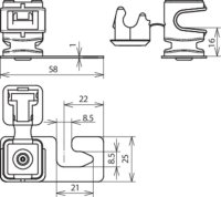 Podpěra vedení na vlnité střechy Profil 5/8 m. DEHNsnap 8mm nerez/plast šedý