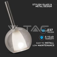 Závěsné svítidlo V-TAC Modern Double Glass Grey+White d 180mm VT-7181