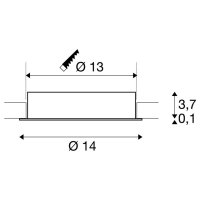 DL 14, vestavné svítidlo, LED, 3000K, nepřímé, bílé, 15W    SLV 117331