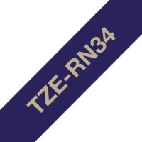 BROTHER TZe-RN34 námořní modř / zlatá (12mm, 4m, pruhovaná)