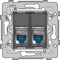 Spodek zásuvky 2xRJ45 STP (stíněné) CAT.6 PoE bez rozpěrek NIKO 170-79267