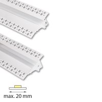 Vestavný hliníkový profil AV pro sádrokarton, 95x34mm, čirý difuz., bílý 2m