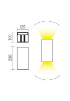 Nástěnné svítidlo VARY AP COB LED 20W IP65 SWH 4000K REDO 90567