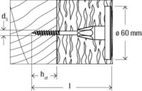 Šroubovací kotva pro upevnění izolantů do dřeva Termoz  6H 220 FISCHER 548485