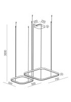 Závěsné svítidlo ORION SU LED 500+750 96W CCT 2700/3000/4000K WH (SQ)