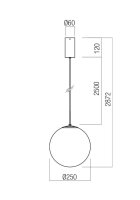 Závěsné svítidlo IRIDES SU LED 10W 3000K SBK/TRANSPARENT REDO 01-3959