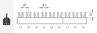 Prop. lišta G-3L-27-1000/16C, vidlička, 3pól., 80A, rozteč 27mm Eleman 1000176