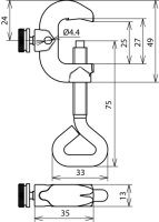 Měřicí svorka, litina/Zn, rozsah uchycení do1/2'' DEHN 588000