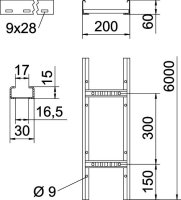 OBO LCIS 620 6 A4 Kabelový žebřík profil C 60x200x6000 Nerez