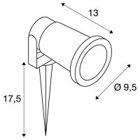 BIG NAUTILUS QPAR51 venkovní svítidlo s trnem rezavě zbarvená IP65 max. 11W