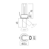 XSKATE RECESSED RETRACTABLE PROJ. 1x3W C