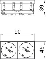 Zásuvka 2 násobná, šikmá STD-F3 SWGR2