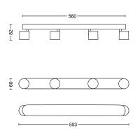 STAR bar/tube černá 4x4.5W SELV Dim PHILIPS 871951443543800