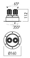 XDRILL TRIM. REC. FITTING 2x9W 220-240V