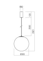 Závěsné svítidlo IRIDES SU LED 12W 3000K SBK/TRANSPARENT REDO 01-3960