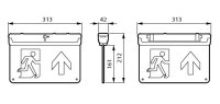 EM159C WL/CM EXIT SIGN M3 ELB UP WH PHILIPS 871869979905200