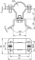 Podpěra vedení pro vodič HVI D 27 - 30 mm pro páskový úchyt 25x0,3mm nerez