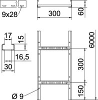 OBO LCIS 630 6 A4 Kabelový žebřík profil C 60x300x6000 Nerez