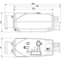 ochranná motorová vidlice 5P 32A/400V rozsah 6-10A 7,5kW IP44 s měničem fáze