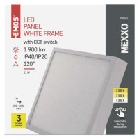 LED přisazené svítidlo NEXXO, čtvercové, bílé, 21W, se změnou CCT EMOS ZM6143