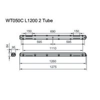 PHILIPS WT050C 2xTLED L1200 prachotěs pro 2 LED trubice IK08, nerezové spony