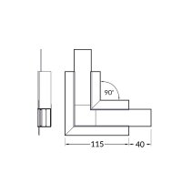 Spojka rohová 90° ohlá pro profily FKU78-05, set, elox FK TECHNICS 4739621